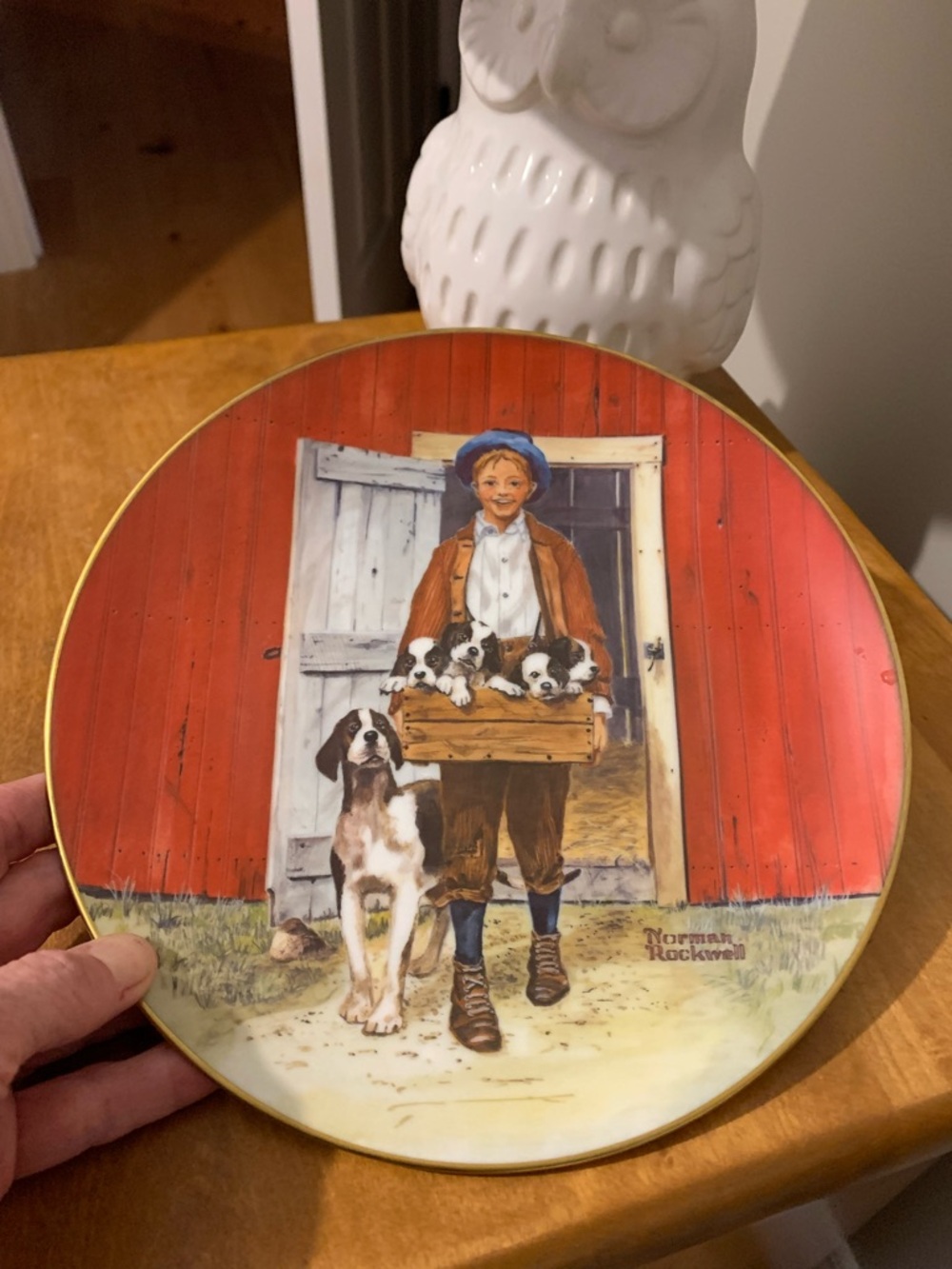 PICK ANY 3 ITEMS FOR $10 - Vintage Norman Rockwell Puppy Love Plate